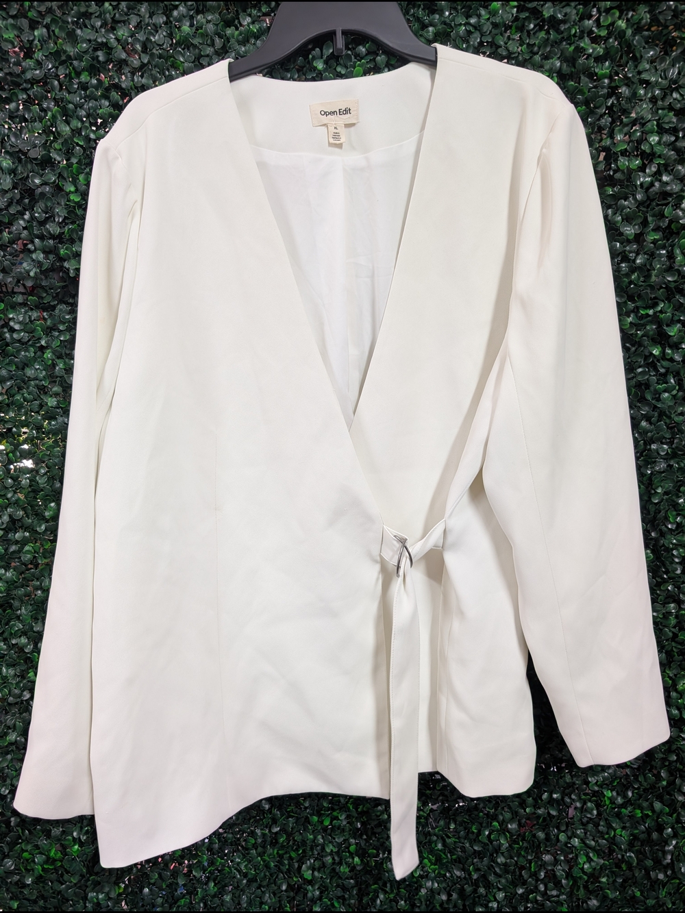 Open Edit Ivory Wrap Blazer